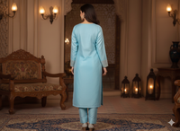 Serene Sky Blue Silk Ensemble 🩵✨By Rangdey