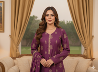 Regal Plum Gold-Embroidered Suit Set 💜✨By Rangdey