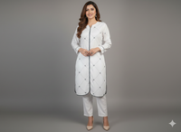 Sophisticated White Kurta with Beautiful Patterns By Rangdey