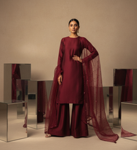 ✨ Deep Plum Elegance: The Silk Shalwar Kameez Set 👗By Rangdey