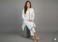 Sophisticated White Kurta with Beautiful Patterns By Rangdey