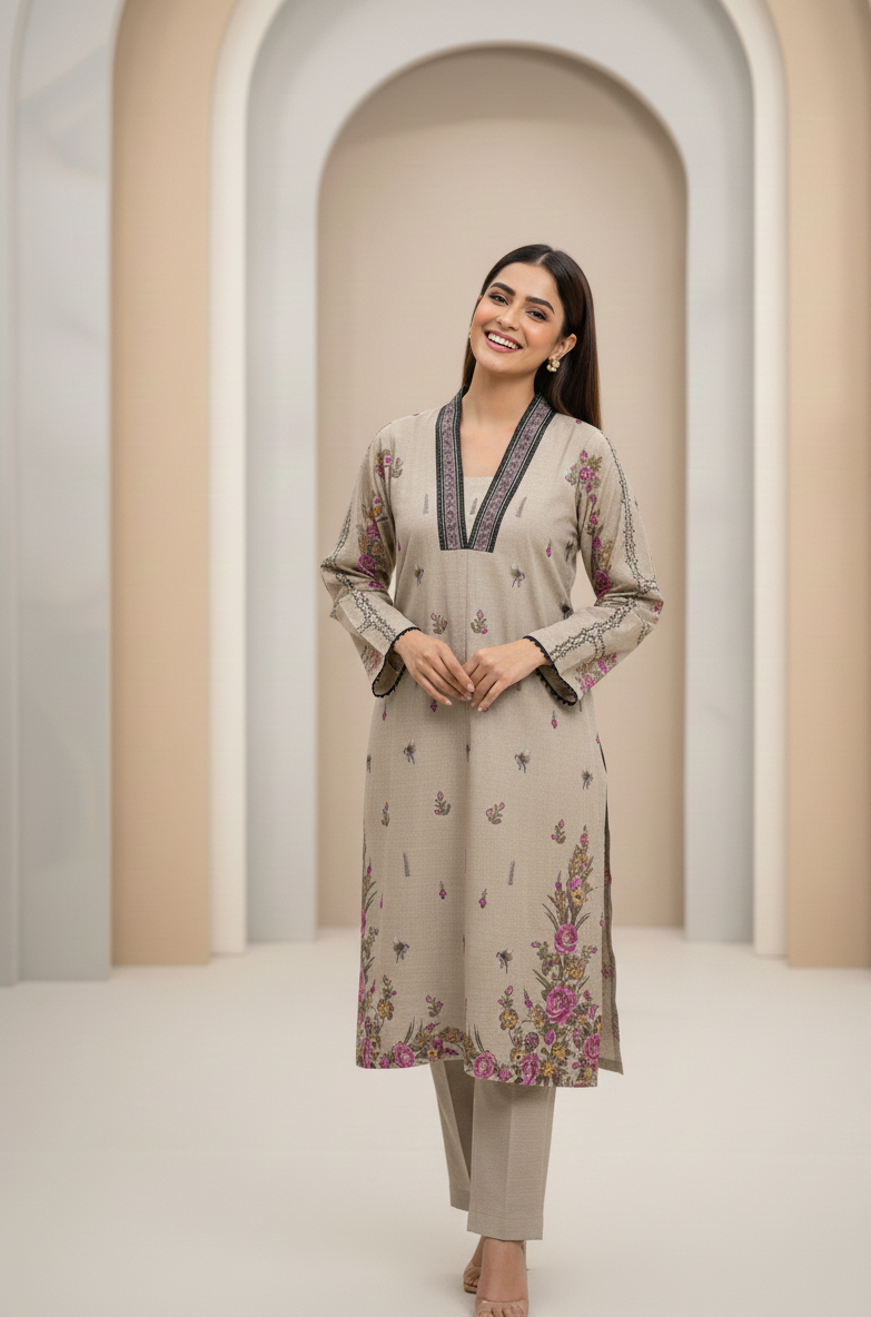 🌸 Effortless Grace: The Grey Floral Pret Collection 🌸 By Rangdey