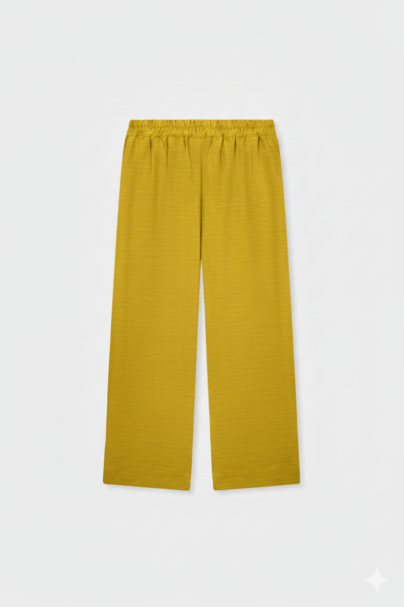 🌟 Mustard Yellow Wide-Leg Trousers 🌟By Rangdey