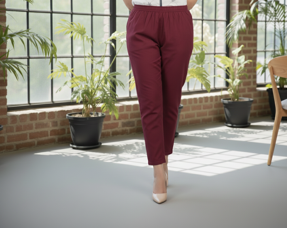 🩰 Petal Pink High-Waist Tapered Trousers – Sweet & Sophisticated 🩰By Rangdey