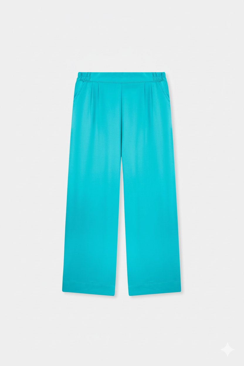 🌊 Vibrant Turquoise Wide-Leg Trousers 🌊 By Rangdey