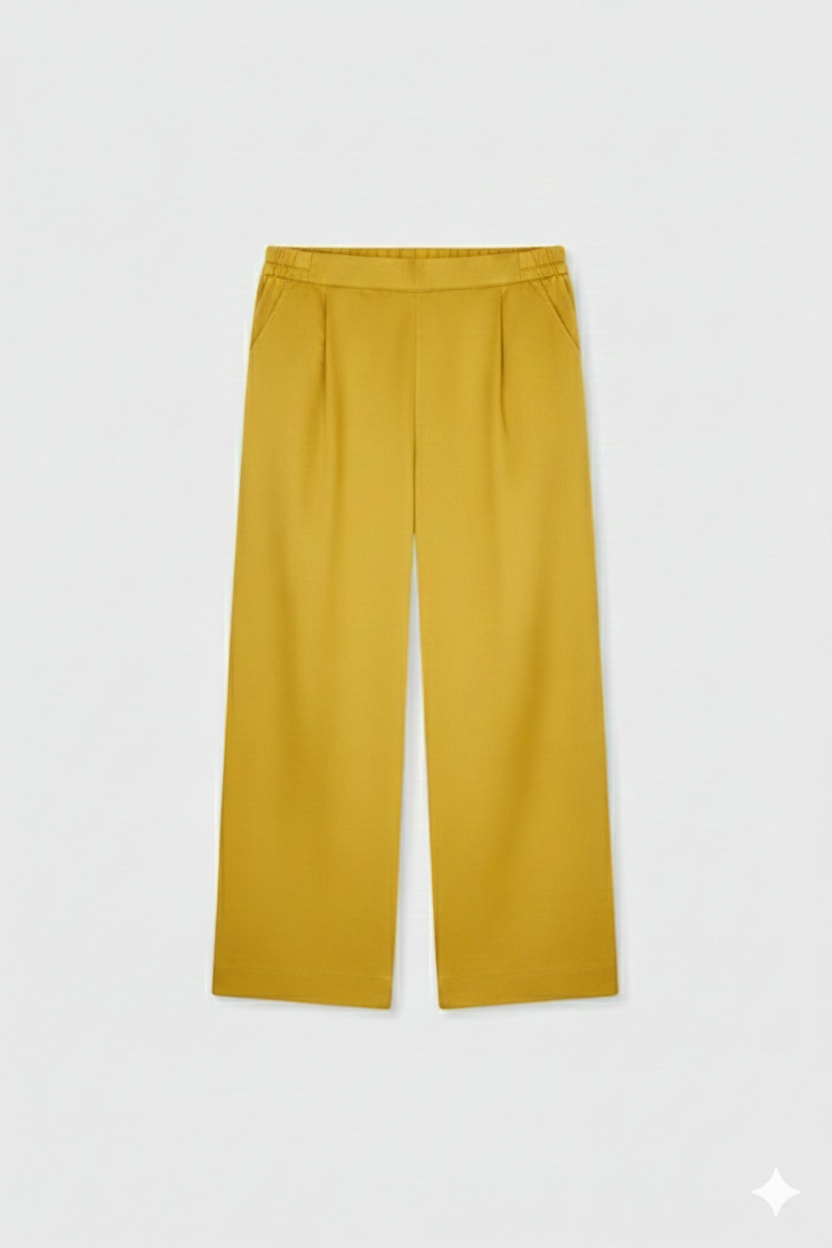 🌟 Mustard Yellow Wide-Leg Trousers 🌟By Rangdey