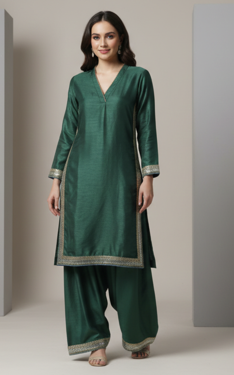 Emerald Evening Rooftop Tunic Set 🌃✨By Rangdey